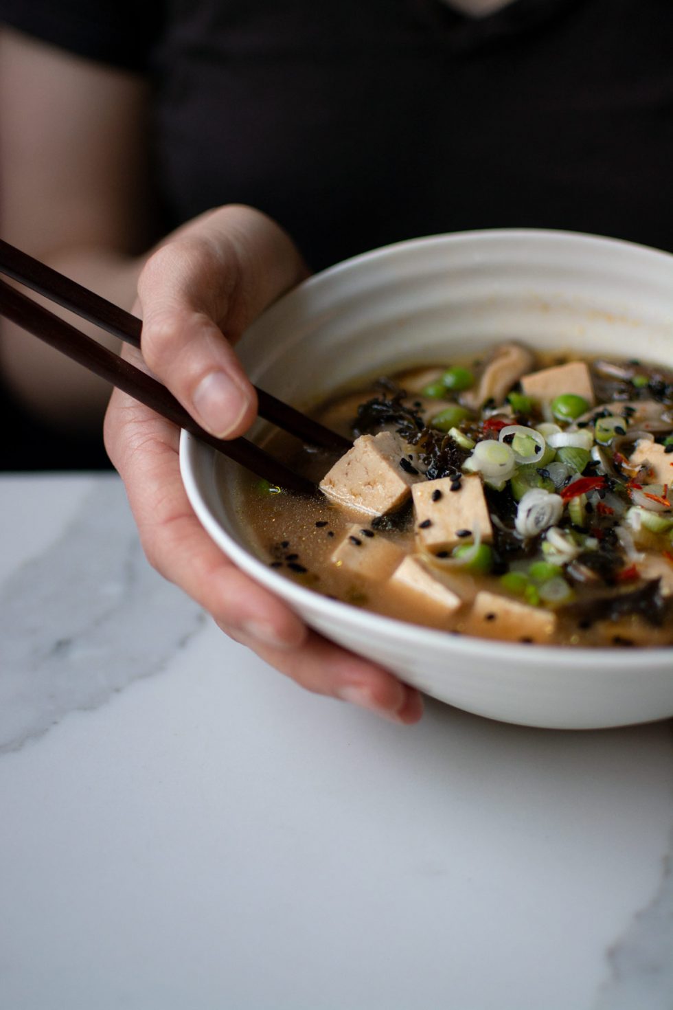 Hot and Sour Miso Shiitake Soup Fare & Flourish